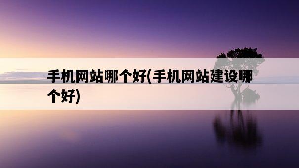 手機網站哪個好，手機網站建設哪個好-圖1