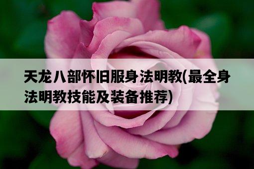 天龍八部懷舊服身法明教，最全身法明教技能及裝備推薦-圖1