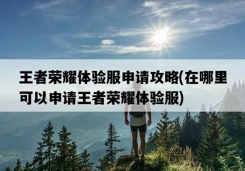 王者榮耀體驗服申請攻略，在哪里可以申請王者榮耀體驗服-圖1