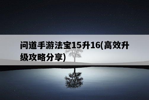 問道手游法寶15升16，高效升級攻略分享-圖1