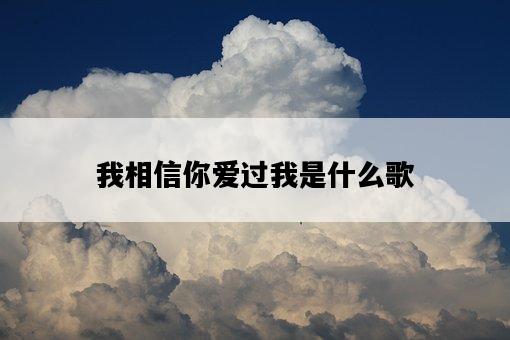 我相信你愛過我是什么歌-圖1