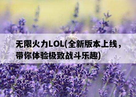 無限火力LOL，全新版本上線，帶你體驗極致戰斗樂趣-圖1