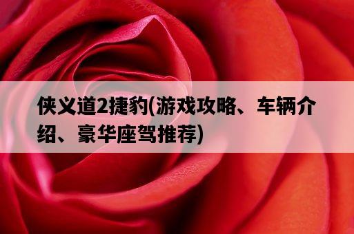 俠義道2捷豹,游戲攻略、車輛介紹、豪華座駕推薦-圖1 俠義道2捷豹,游戲攻略、車輛介紹、豪華座駕推薦-圖1