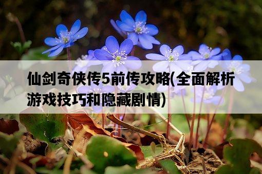 仙劍奇俠傳5前傳攻略，全面解析游戲技巧和隱藏劇情-圖1