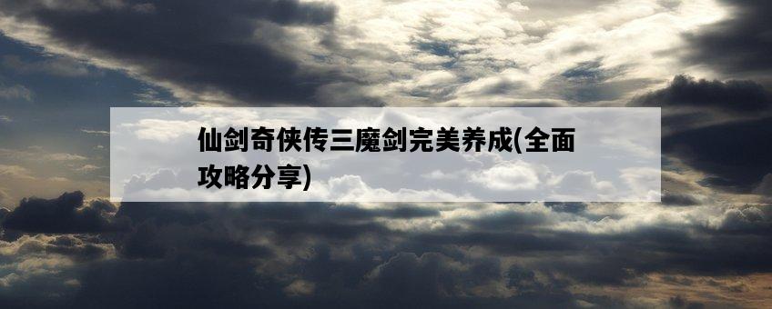仙劍奇俠傳三魔劍完美養成，全面攻略分享-圖1