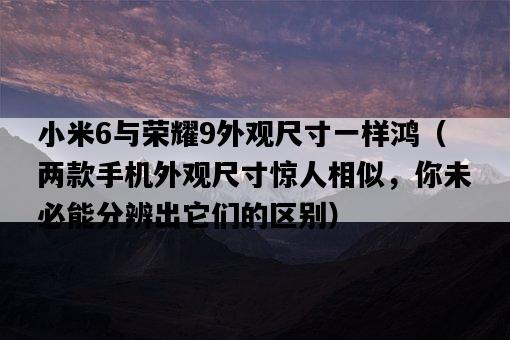 小米6與榮耀9外觀尺寸一樣鴻（兩款手機外觀尺寸驚人相似，你未必能分辨出它們的區別）-圖1