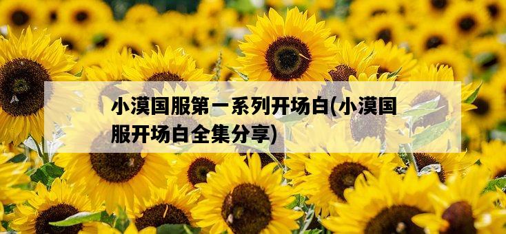 小漠國服第一系列開場白，小漠國服開場白全集分享-圖1