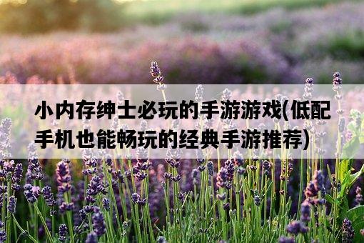 小內存紳士必玩的手游游戲，低配手機也能暢玩的經典手游推薦-圖1