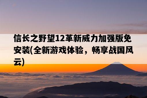 信長之野望12革新威力加強版免安裝，全新游戲體驗，暢享戰國風云-圖1