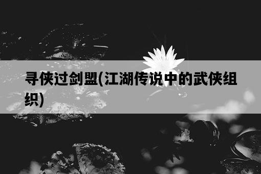 尋俠過劍盟，江湖傳說中的武俠組織-圖1