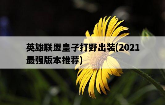 英雄聯盟皇子打野出裝，2021最強版本推薦-圖1