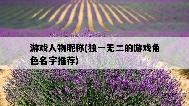 游戲人物昵稱，獨一無二的游戲角色名字推薦-圖1